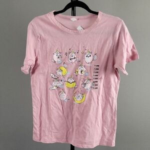 Pink Unicorn Graphic Juniors T-Shirt, Size XL